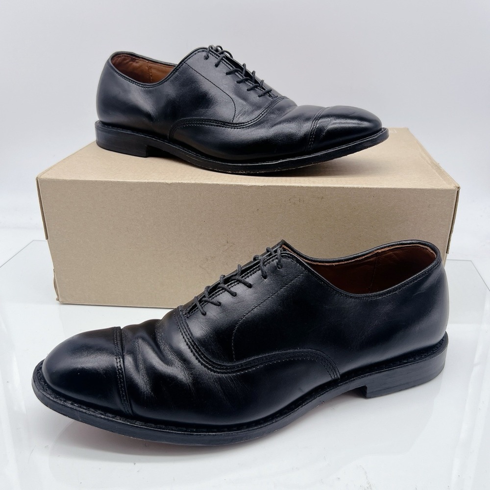 Allen Edmonds Park Avenue Men's Cap Toe Oxford Dress Shoes Black Leather US 8.5